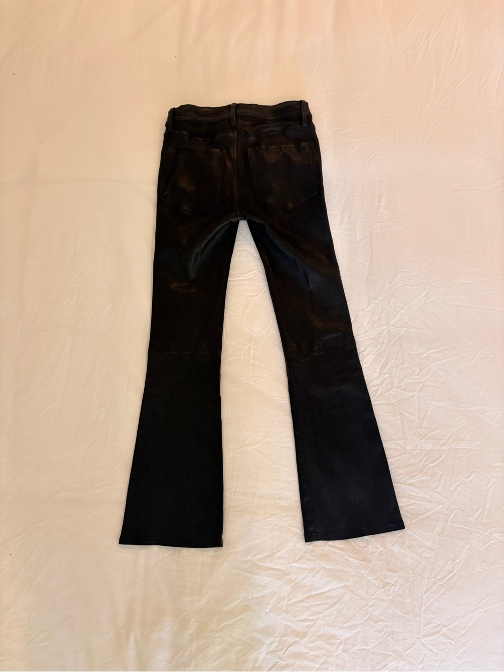 Frame Denim Black Le Crop Mini Boot Leather Pants - Picture 7 of 11